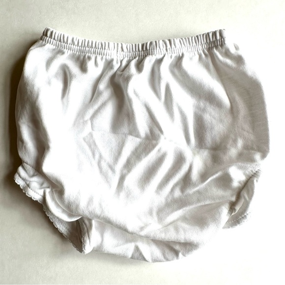 BERGDORF GOODMAN White Baby Bloomers 100% Peruvian Cotton 9-12 Months - Picture 3 of 4